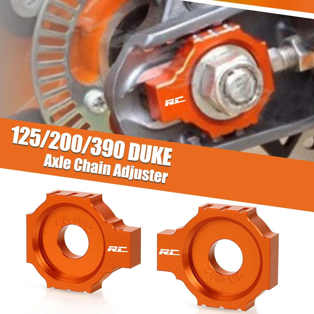 

Orange Motorcycle Chain Adjusters Blockers CNC Aluminum For 125/200/390 Duke/RC 2011-Later Accessories 125Duke 390Duke 200Duke