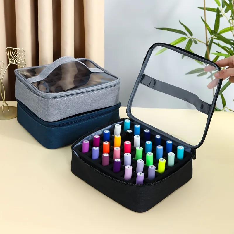 Portable Nail Polish Case, Double Layer Nail Polish Storage Bag, Travel Friendly Organizer for Nail Polish Bottles
