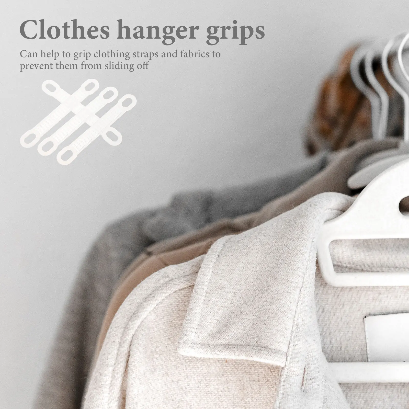 

50Pcs Silicone Clothes Hanger Grips Clear Anti-Skid Strips Clothing Hanger Strips for Delicate Clothes Store