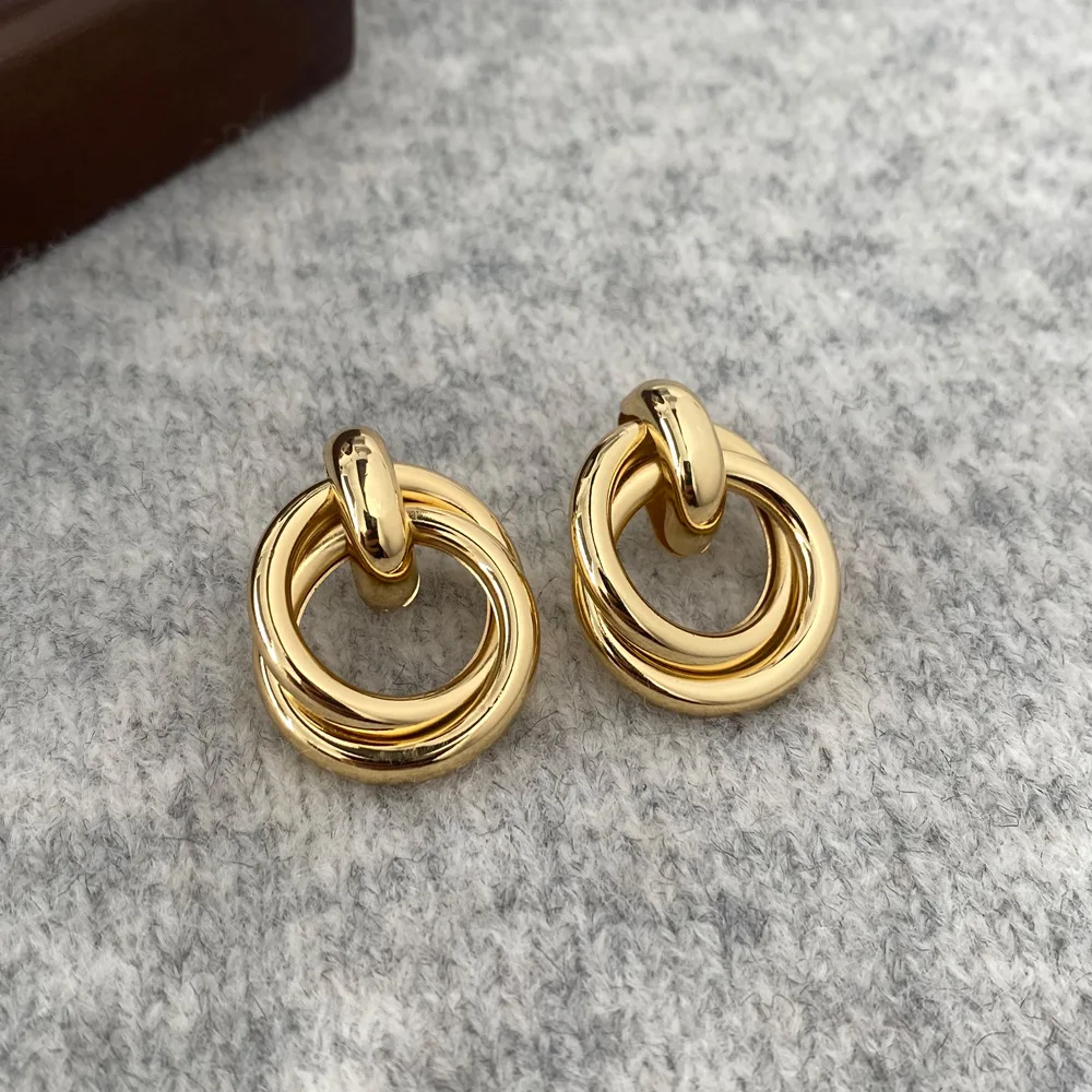 Fashion Metal Women Drop Earrings Hollow Geometric Dangle Earrings for Girls Punk Round Earrings Fashion Brincos Gift