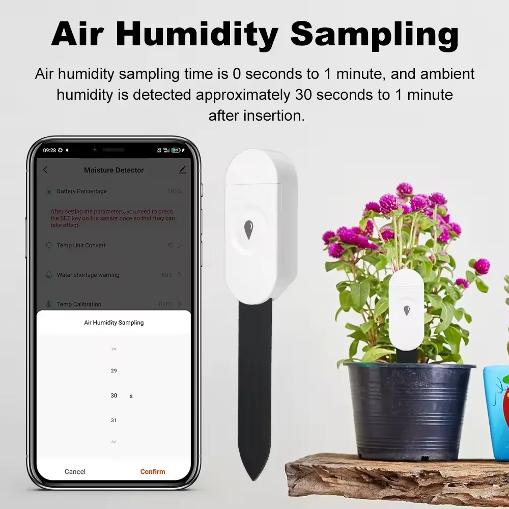 Zigbee Soil Moisture Sensor Monitor Plants Moisture Humidity Temperature Tester Tuya Smart Life Voice Control Google Home Alexa