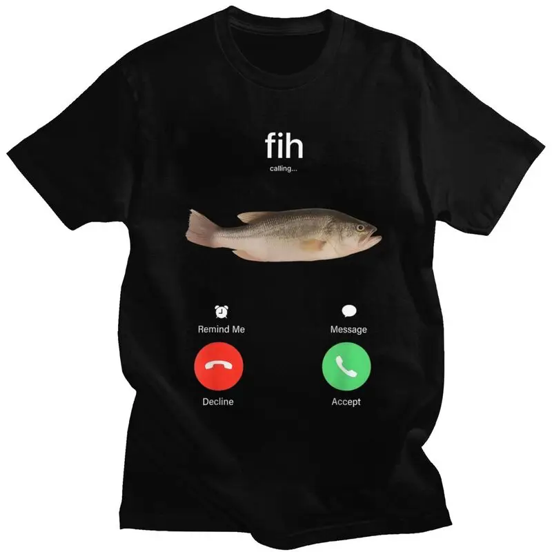 Mens Fish Is Calling T Shirts Short-Sleeve Cotton Tshirts Casual Angler Fishman Fishing Quotes Tees Loose Fit Clothes