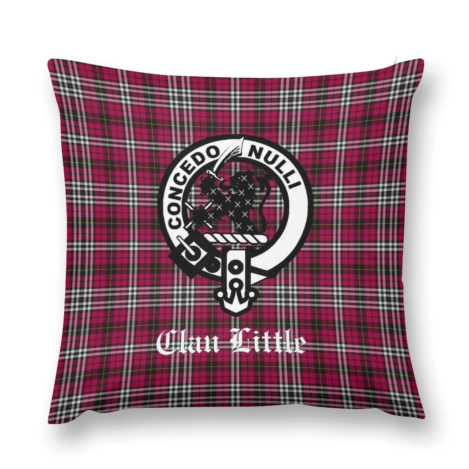 Clan Little Crest Badge & Tartan Throw Pillow Christmas Covers Pillow Case Custom Cushion Pillow Cases