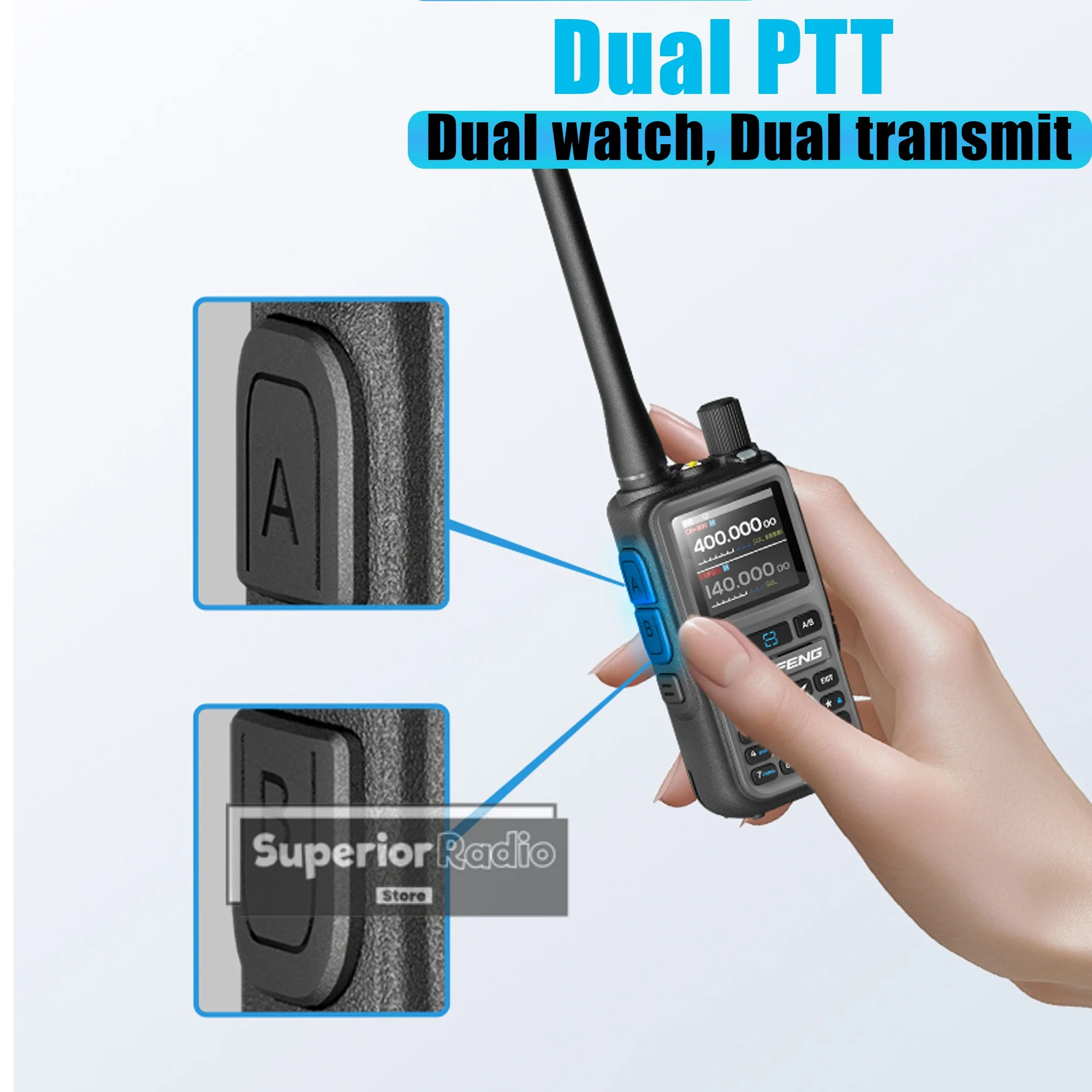 宝峰UV-5Rミニ無線機 Bluetooth APPプログラミング マルチバンド AM FM ワイヤレスコピー周波数 デュアルPTT Type-C 999チャンネル