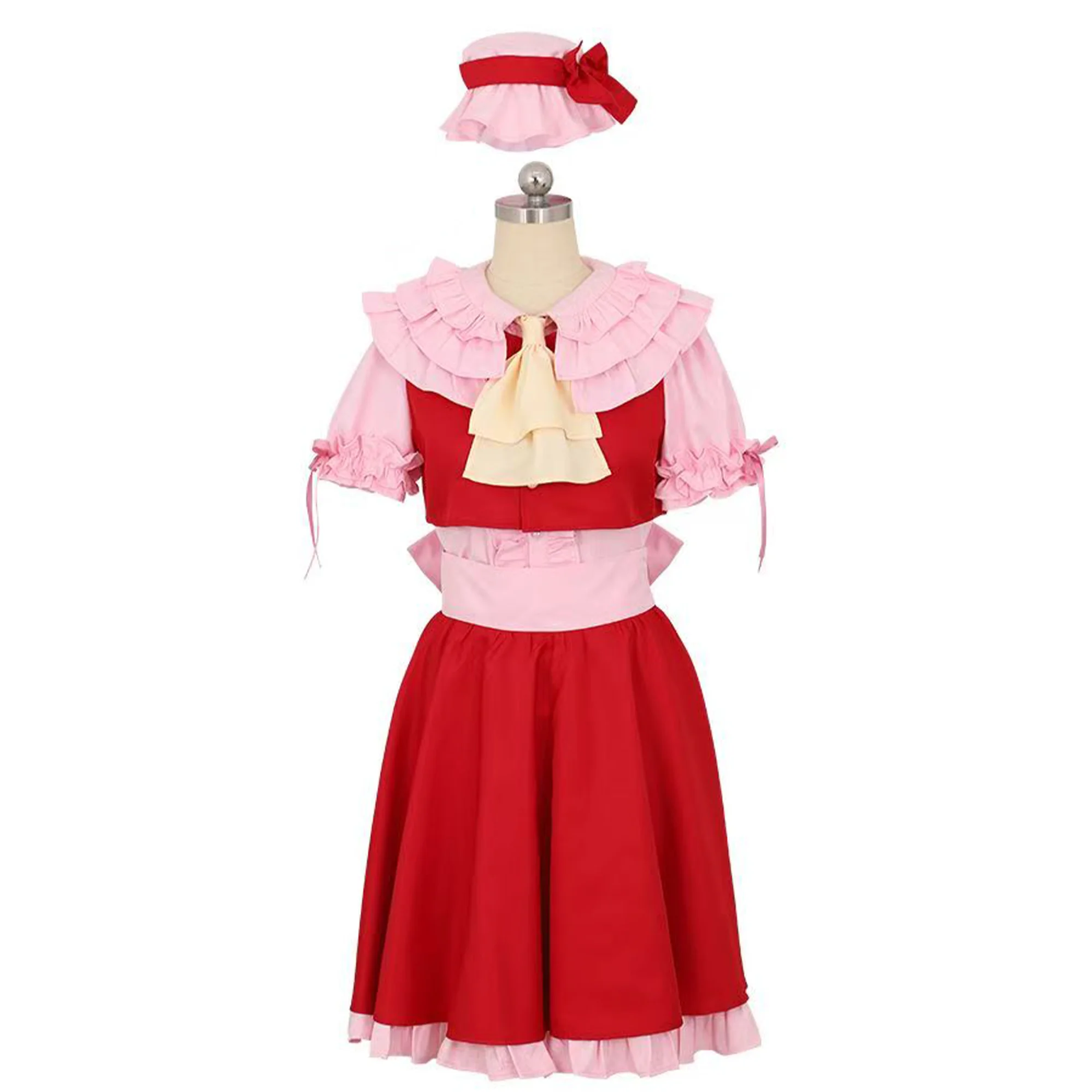 Anime Touhou Project Cosplay Flandre Scarlet kostium wampir gotycka sukienka Lolita komplet kobiece stroje imprezowe