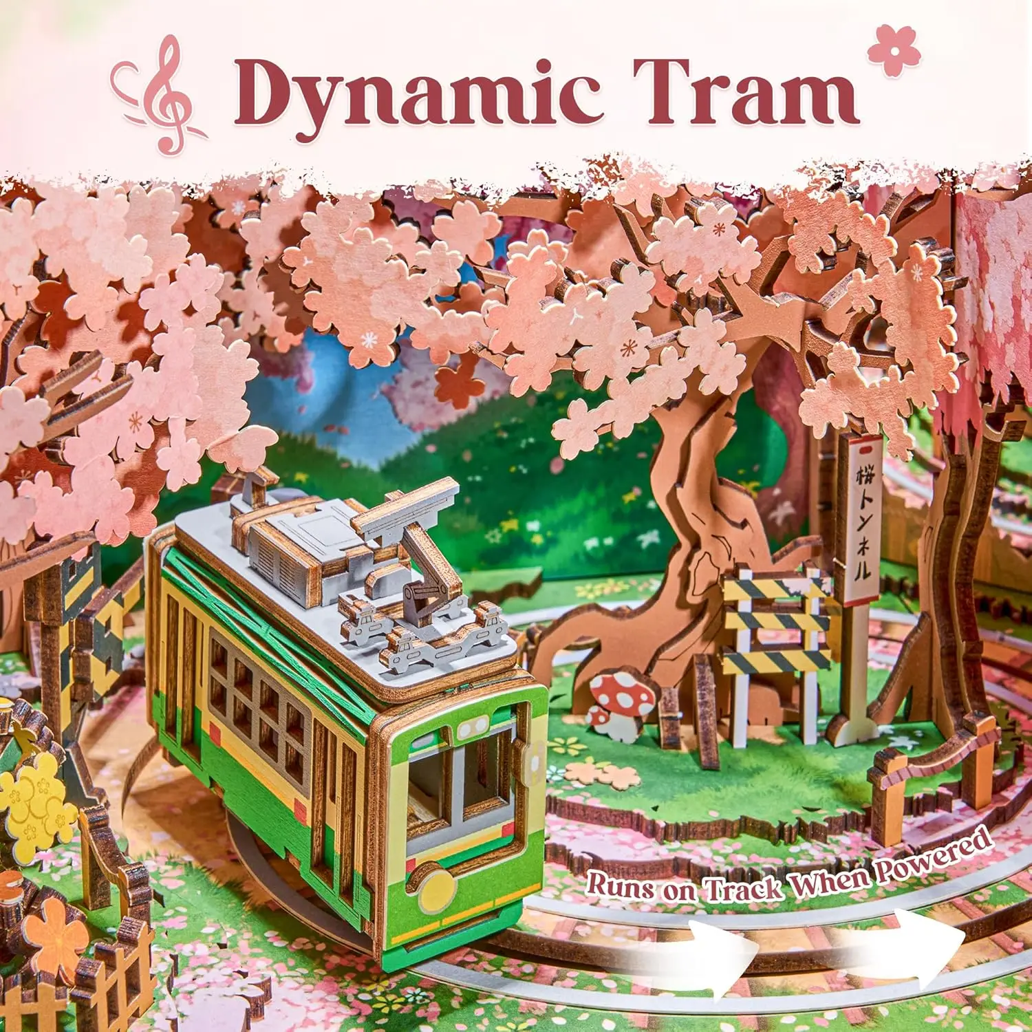 Robotime Sakura Dreamy Tour AMT02 DIY Music Box 3D Wooden Puzzle
