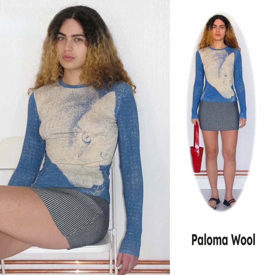 

Футболка Paloma Wool Color Blo Long Sve Elastic Slim Fit с принтом, женский топ премиум-класса Quali Faion