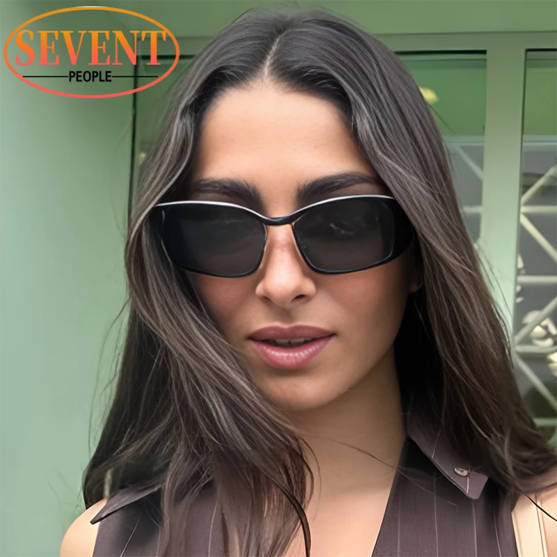 شبه بدون شفة عين القط النظارات الشمسية النساء الرجال 2025 العلامة التجارية الفاخرة خمر Y2K الشرير ظلال نظارات للسيدات العصرية الرياضة مكبرة #6