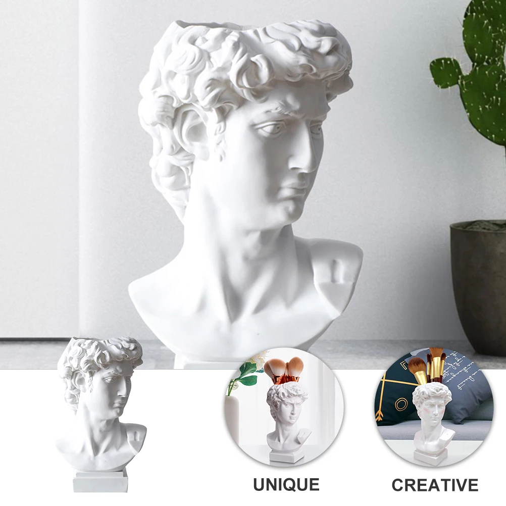

Resin Plant Pot Creative Pen Holder Desk Organizer Funny Statue Container for Indoor Office Use Practical Gift