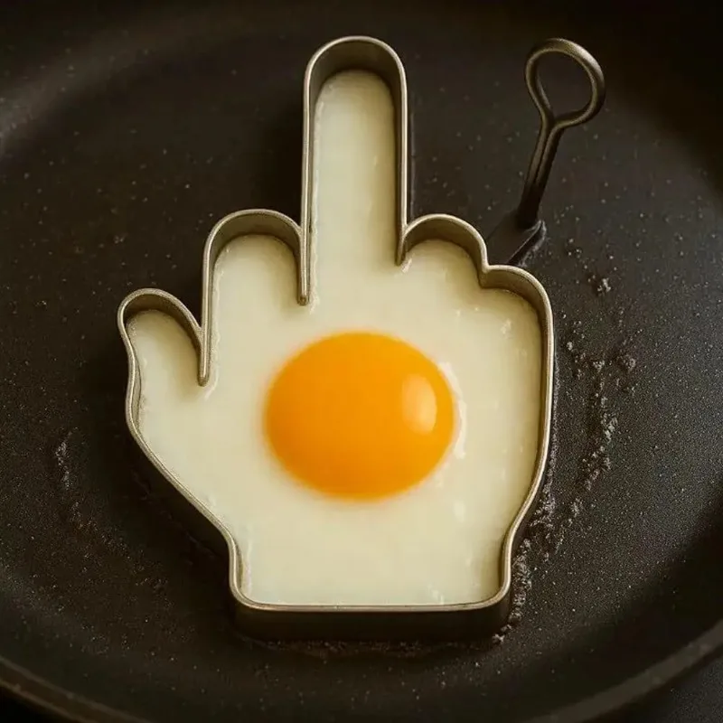 Unique Middle Finger Shape And Poop Stainless Steel Fried Egg Mold Easy Clean Multifunctional Eggs Chocolate Candy Baking Mold