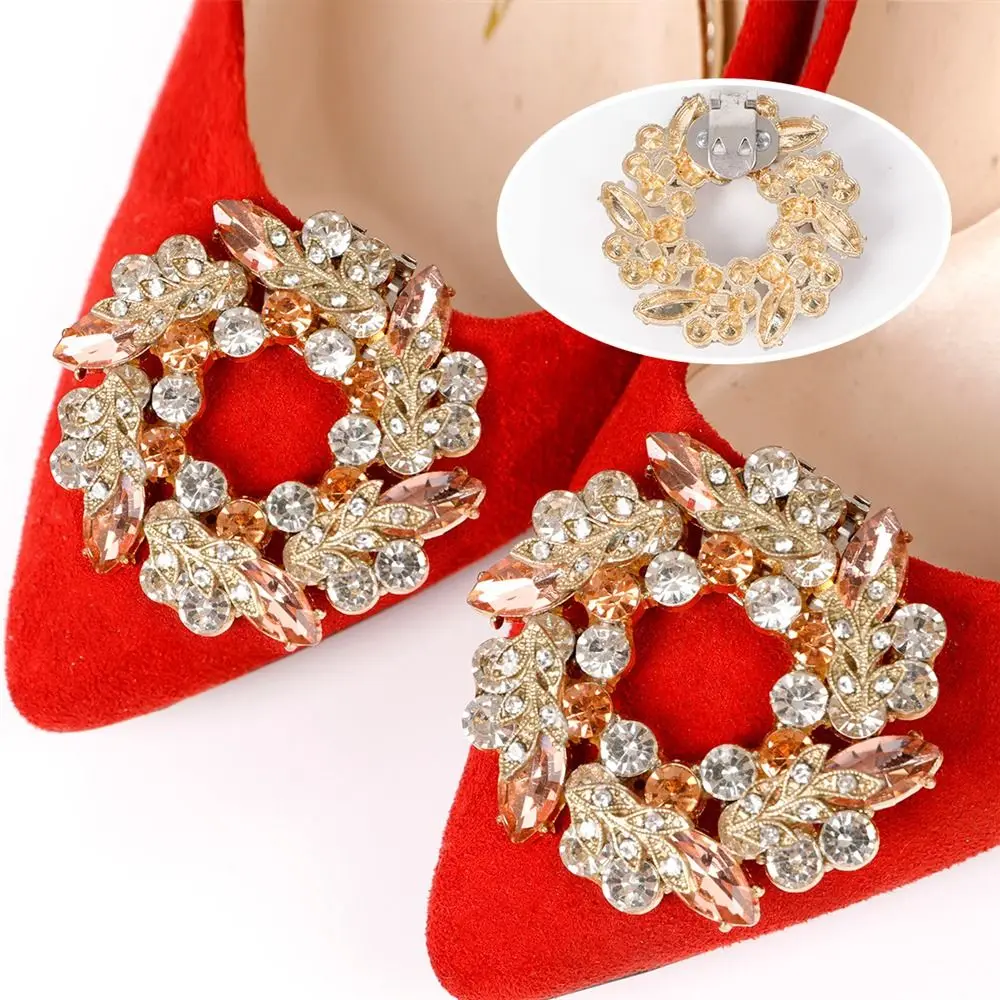 2pc Women Lady Bride Rhinestones Crystal Charms Jewelry Shoe Clip Charm Buckle Shoes Decorations