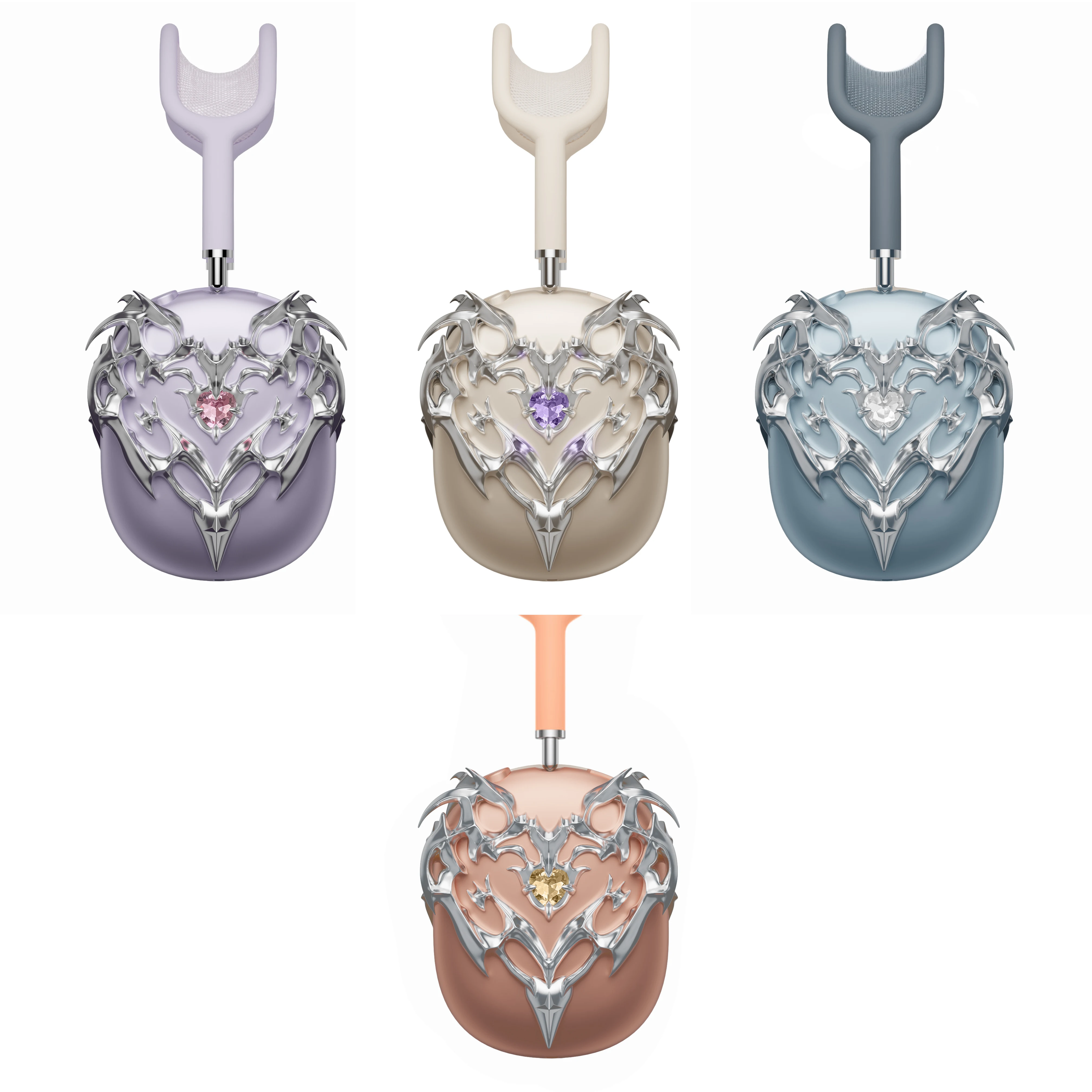 

Suitable for AirPods Max earphone case, Longyan love, inlay, electroplated mirror protective cover Y2K wilderness kwangya