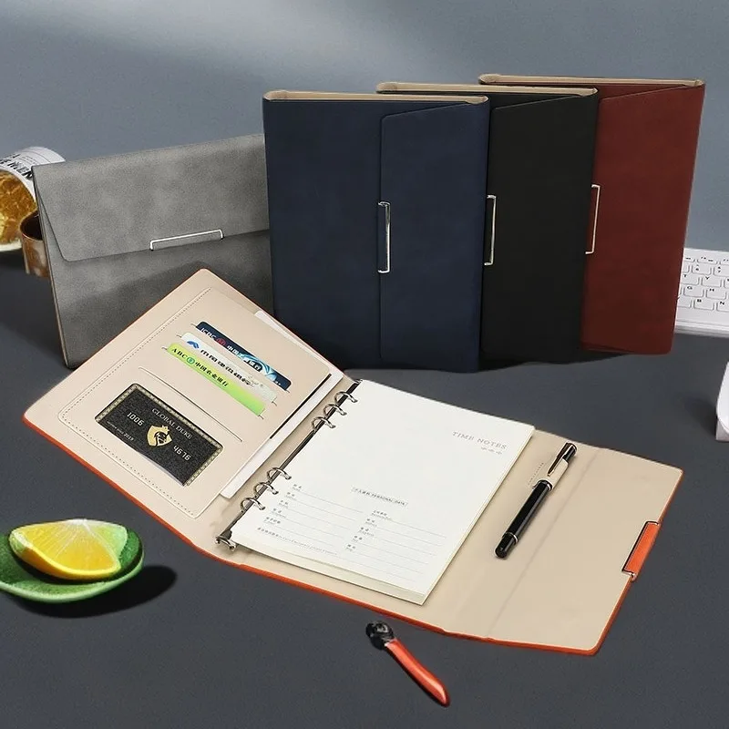A5 6-Ring Binder with Lined Paper and Multifunctional Storage Pocket for Cards Budget Planner Notebook Journal Organizer​