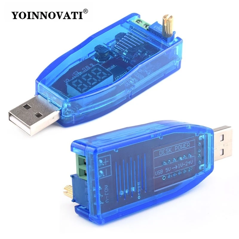 1pc DC-DC 5V to 3.3V 9V 12V 24V USB Step UP / Down Power Supply Module Adjustable Boost Buck Converter Out DC 1.0V-24V With Case