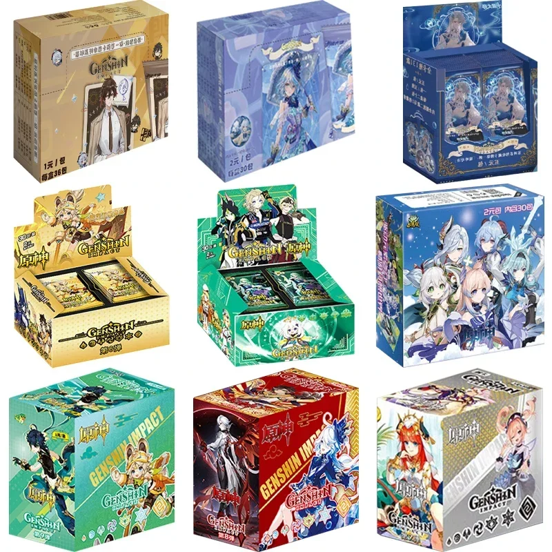 Genuine Genshin Impact Card Anime TCG Game Collection Pack Booster Box Hu Tao Raiden Shogun Rare SSP Cards Children's Toy Gift