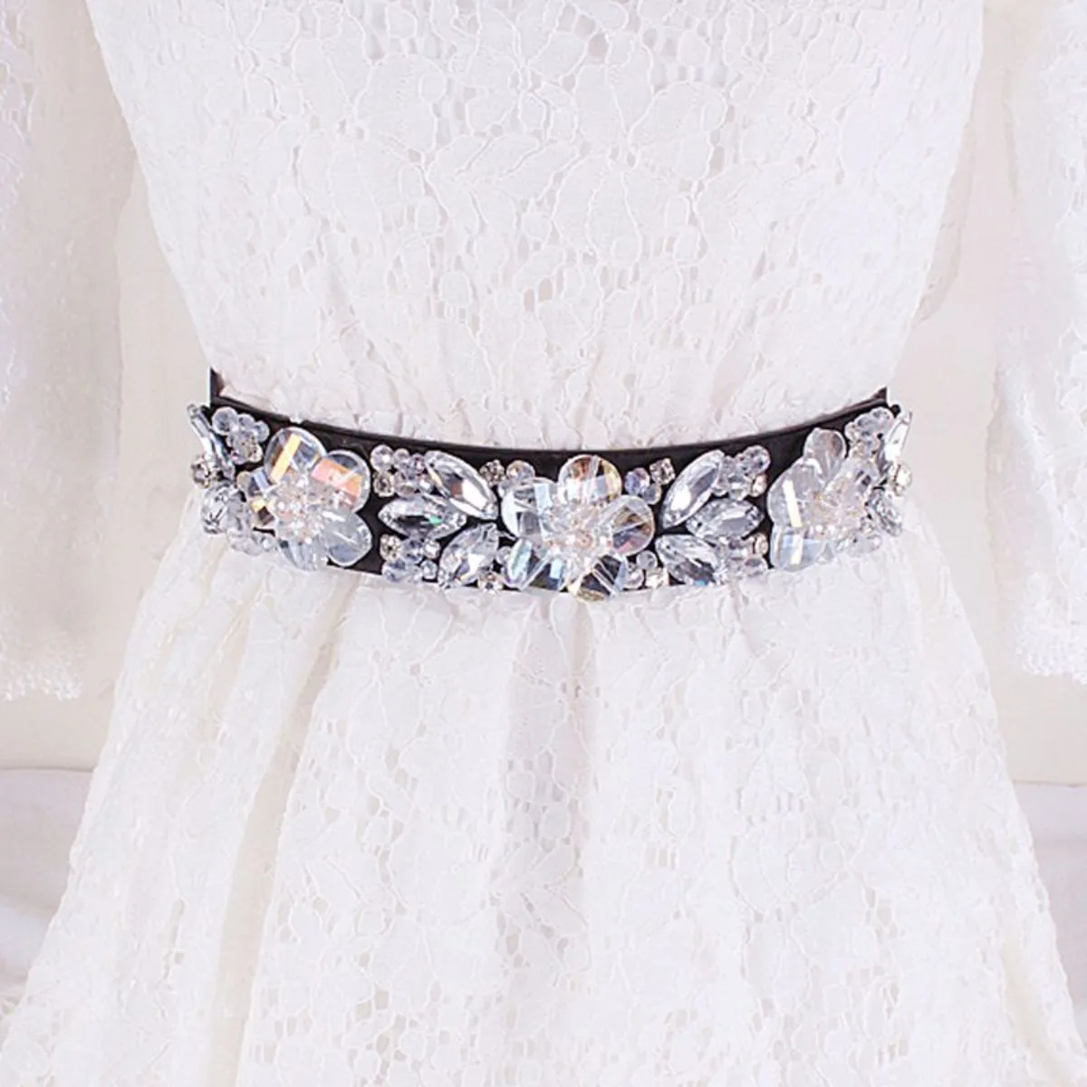 

Кристаллический пояс-корсет для рубашек - черный эластичный пояс для платьев, регулируемый многослойный пояс для женщин
