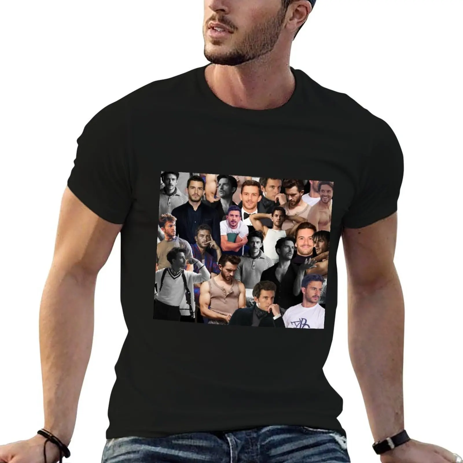 Jonathan Bailey photo collage T-Shirt blanks plus size tops t shirts for men cotton