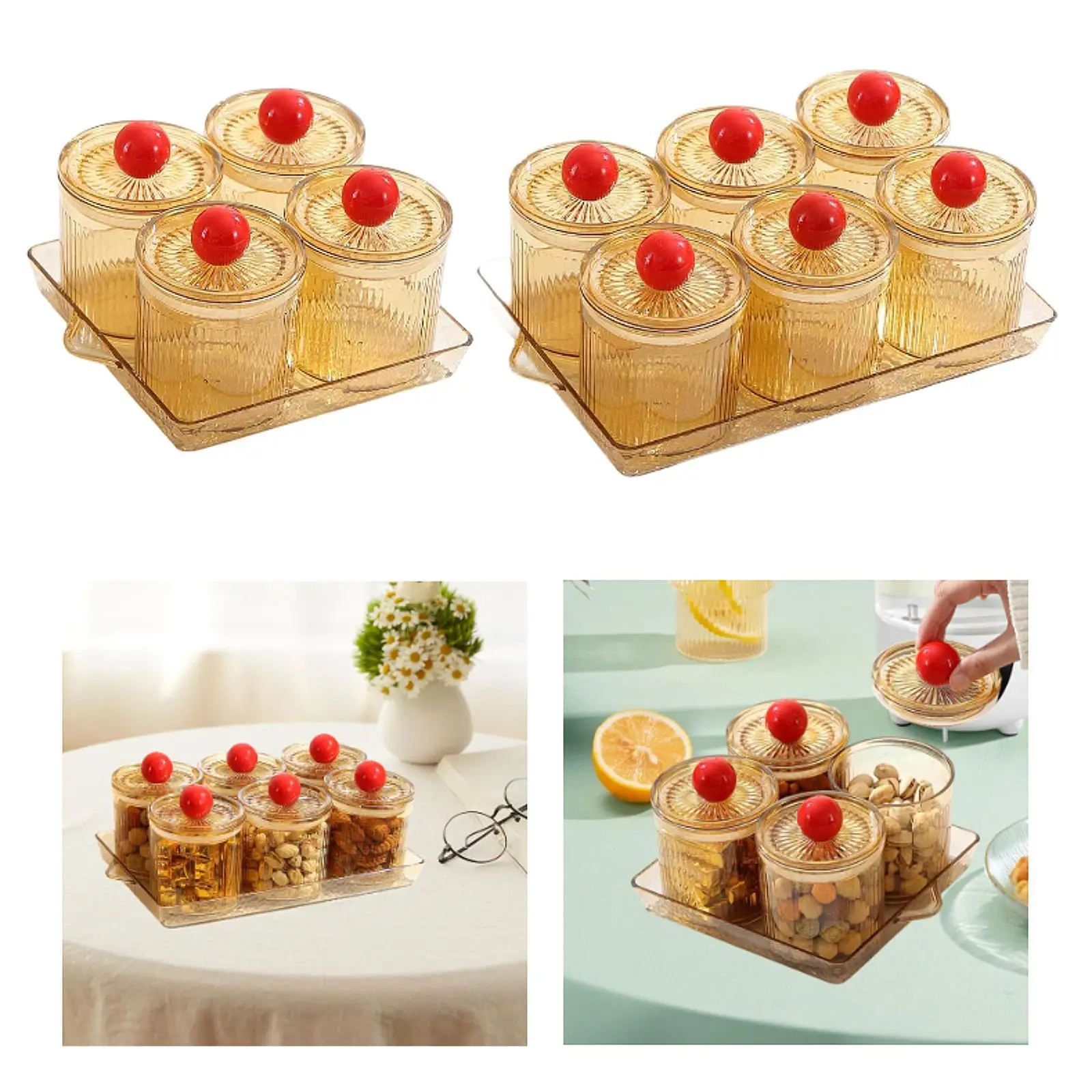 

Divided Dry Fruit Tray Appetizer Tray Food Storage Box Containers with Lid Snack Platter Candy and Nut Dishes for Fruit Table