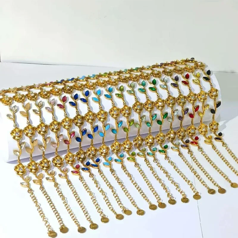 Cross-border 2026 hot-selling European and American style new luxury style qile bracelet full of diamonds rose jewelry bracelet