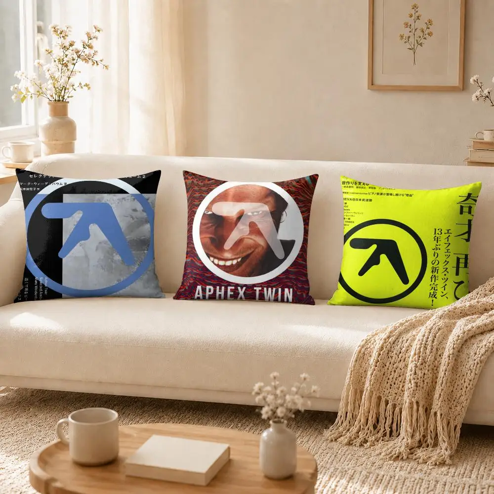Aphex Twin Richard D James Music Cushion Cover Soft Short Plush Double-Sided Printing Home Decor Cozy Sofa Pillow Case Fine Gift