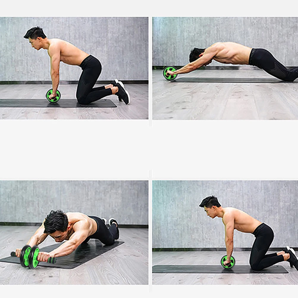 

3 Wheel Exercise Wheel Non- Foam Handle Abdominal Trainer for Fitness Core Workouts