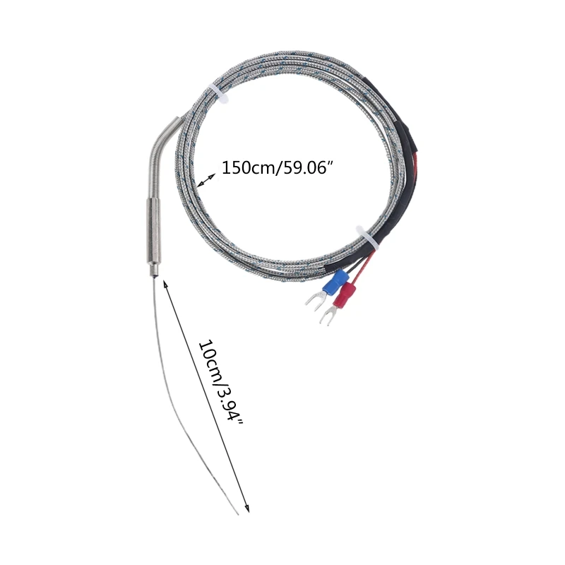 เทอร์โมคัปเปิ้ล K-Type พร้อมเซนเซอร์วัดอุณหภูมิแบบลวดหุ้ม Metal Probe 100mm