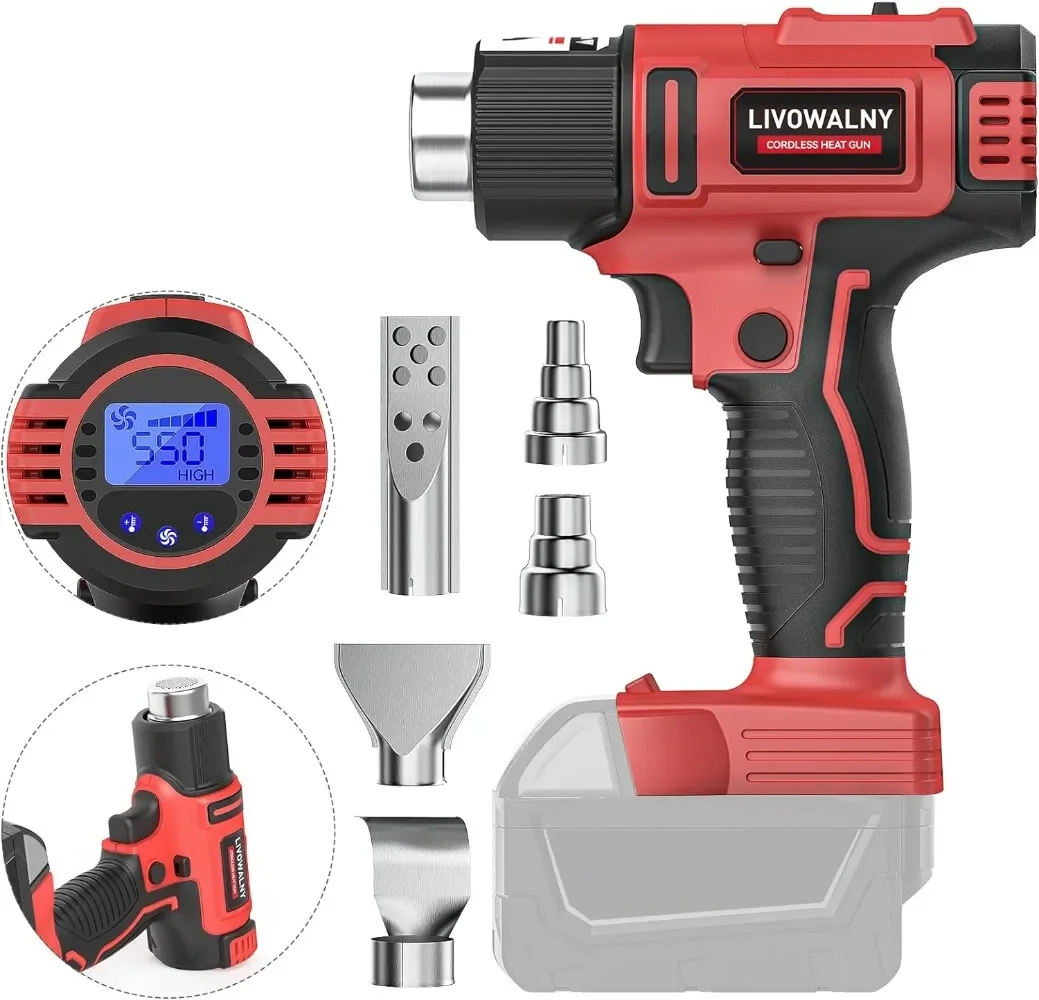 

Cordless Heat Gun for Milwaukee M18 Battery,Variable Temperature Control Hot Air Gun with LCD Digital Display for Shrink Tubing