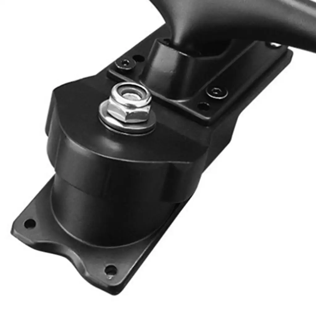 زوج واحد من شاحنات لوح التزلج مقاس 6.25 بوصة باللون الأسود/الفضي (شاحنتان) أجهزة تركيب البطانات لسطح اللوح الطويلة