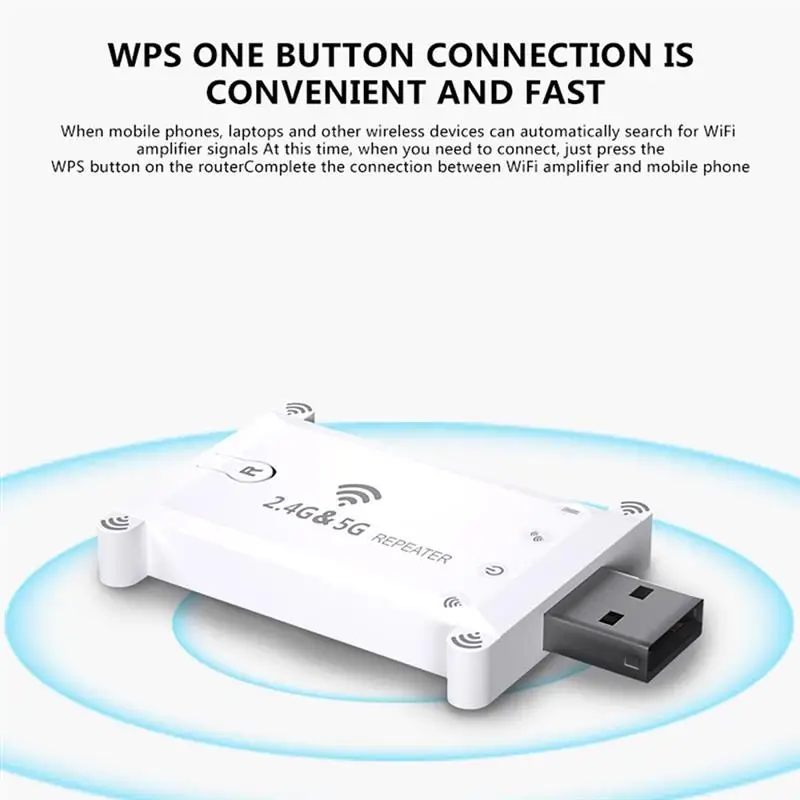 Dual Band 1200M Wireless Signal Amplifier Wifi Extender Booster 2.4g/5g Wifi Repeater Usb Power Supply