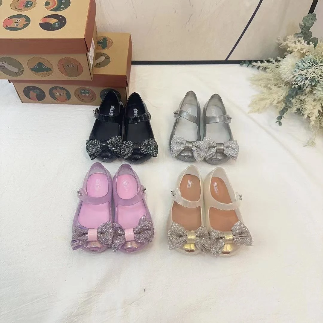 Letnie buty dziecięce niemowlęce Kids odkryte palce i pięta galaretka Farbic sandały z kokardą chłopców dziewczynki miękka podeszwa antypoślizgowa buty na plażę buty dla maluchów