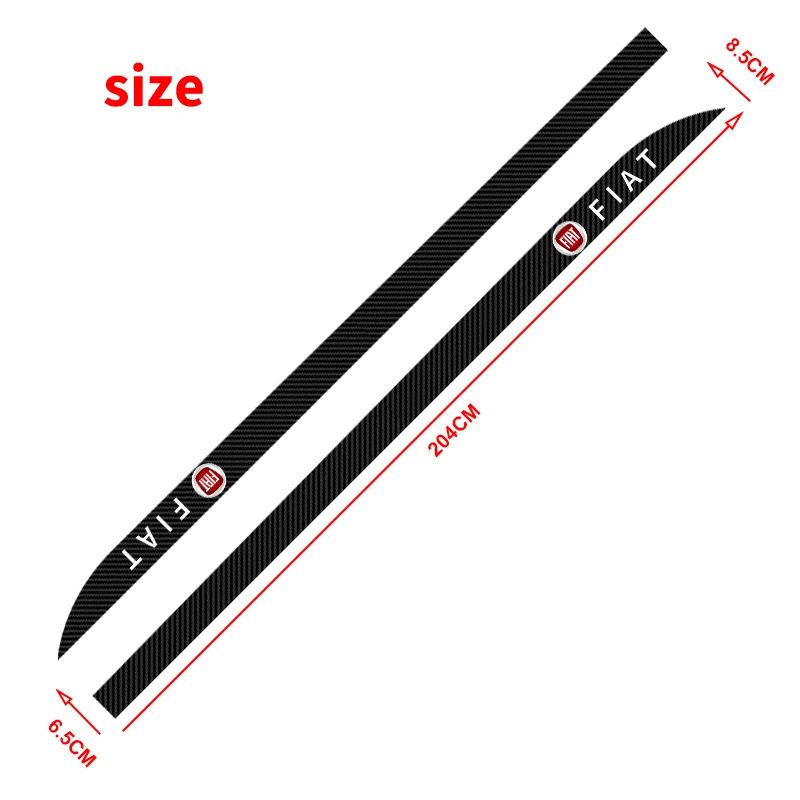 2PCs Car Door Side Skirt Car Body Decal Carbon Fiber Art Stickers  For Abarth FIAT Punto 500 Tipo Stilo Palio Bravo Doblo Panda