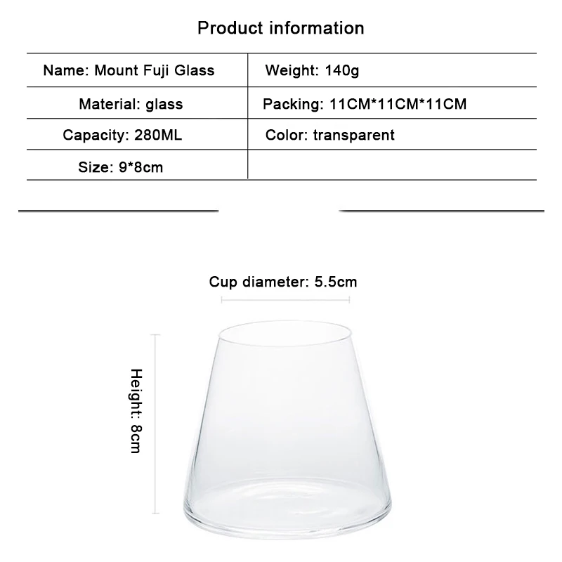 (Can Engrave Logo) 280ML Iceberg Shaped Household  Glass, Used For Drinking Beer, Drinks, Water, Whiskey, Champagne Cup