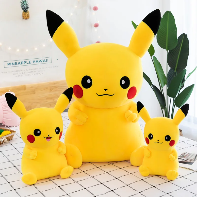 

45-75cm Kawaii Pokemon Smile&Laugh Pikachu Plush Toy Stuffed Anime Cotton Soft Doll Stuffed Pillow Cute Gifts for Kid Room Decor