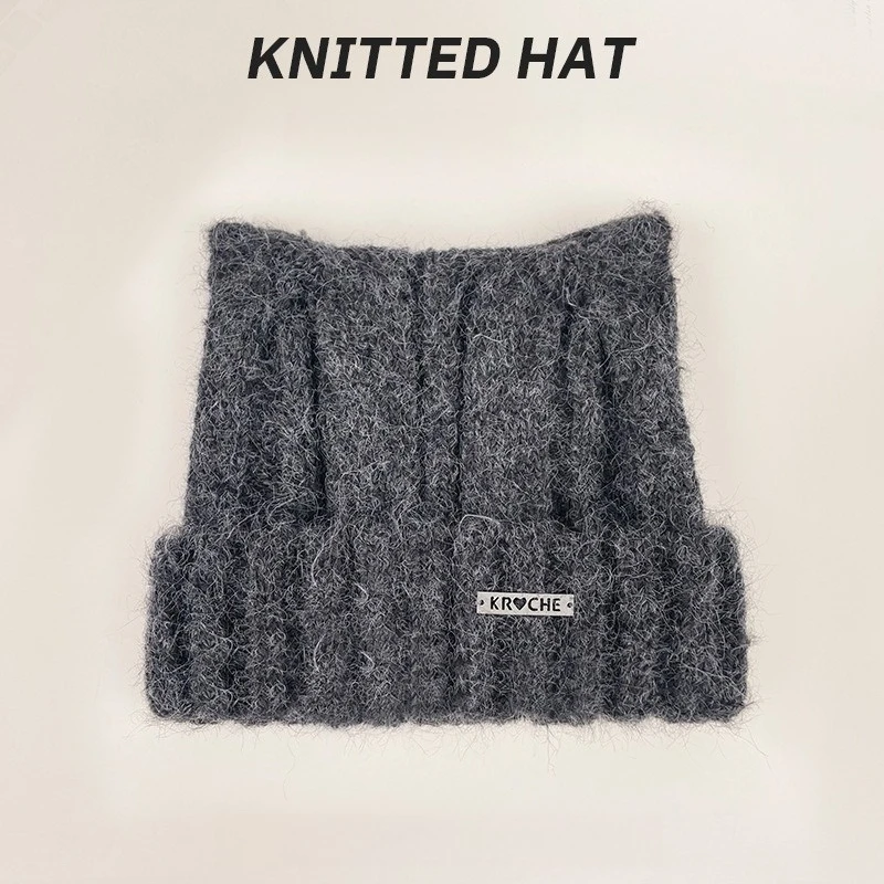 1 قطعة Y2k قبعات كروشيه صغيرة للنساء ، شتاء دافئ يندبروف قبعة جمجمة ريترو مع أذن القط ، مناسبة للعطلات والأنشطة الخارجية