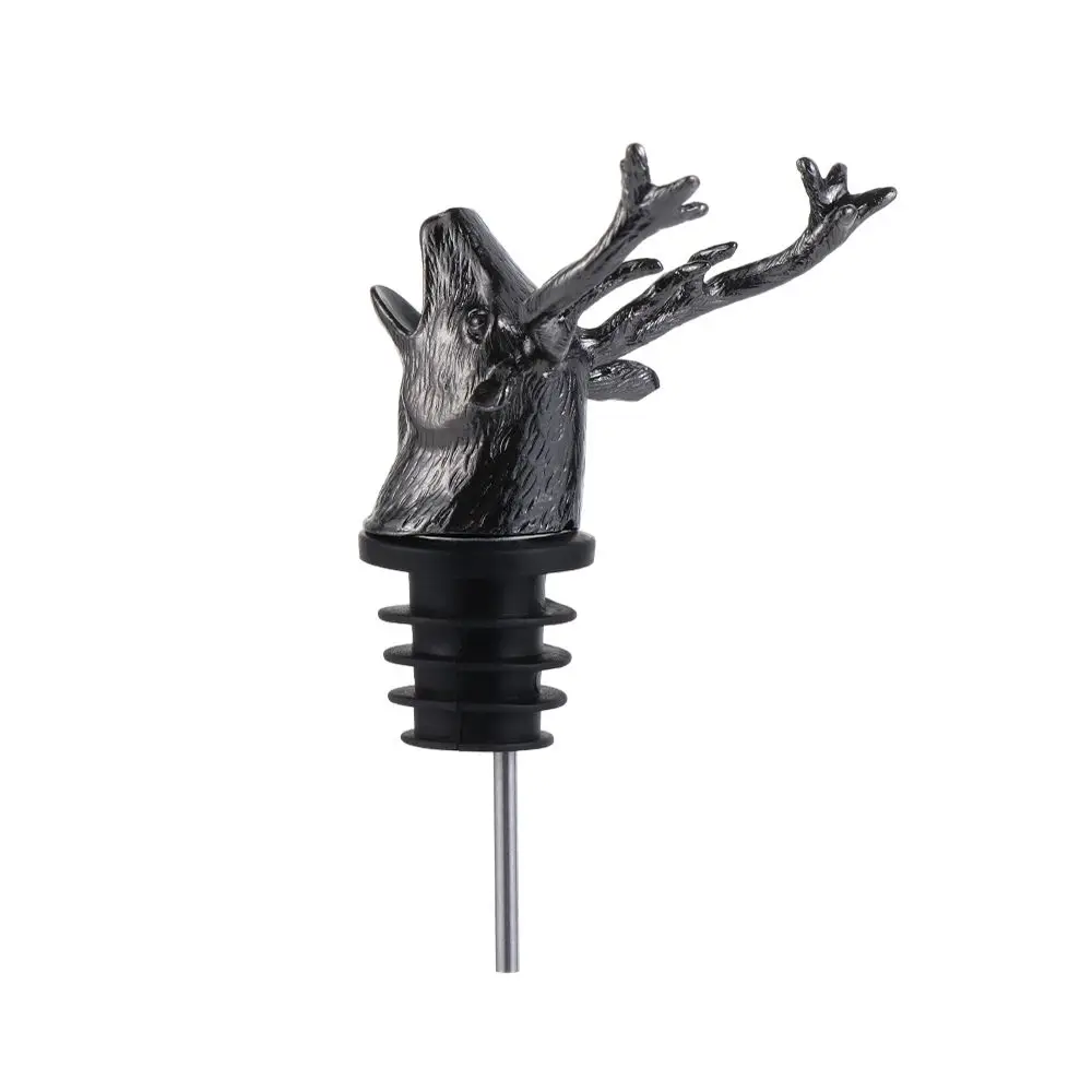 Zinc Alloy Deer Head Wine Pourer Unique Stag Wine Bottle Stoppers Wine Aerators Kitchen Accessories Christmas Ornament