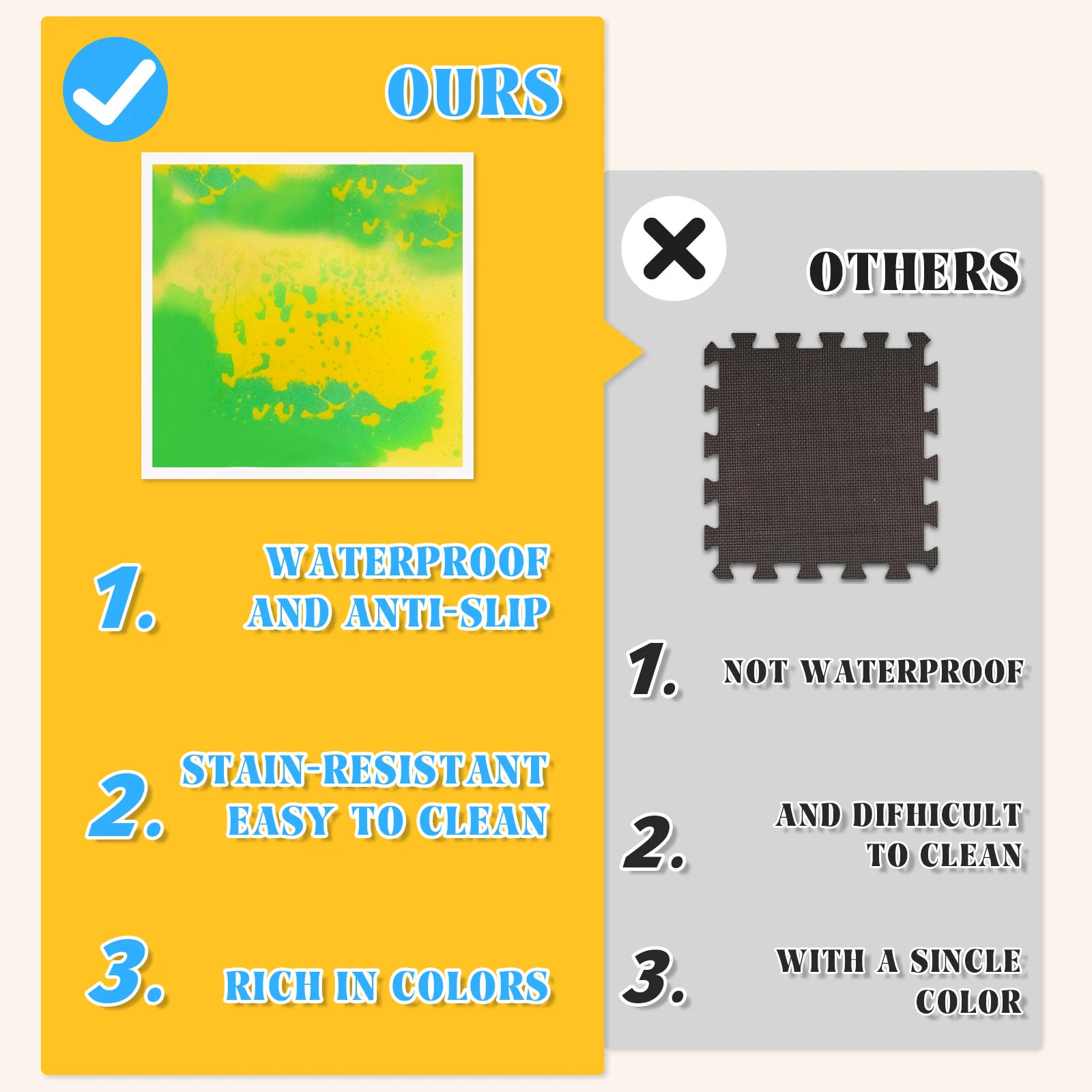 4 szt. sensorycznych płytek podłogowych dla maluchów i mata do zabawy dla dzieci, idealne do wczesnej edukacji, miękka mata do zabawy dla dzieci.