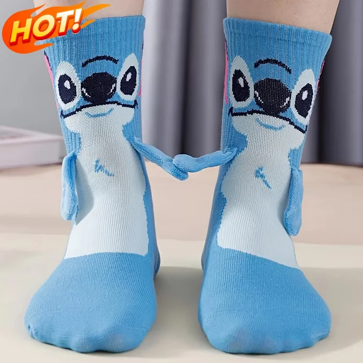 غرزة المغناطيس اليد في اليد جورب الكرتون متعة الموضة لينة مريحة الإبداعية الكبار الأطفال عيد الميلاد تخزين لعبة هدية