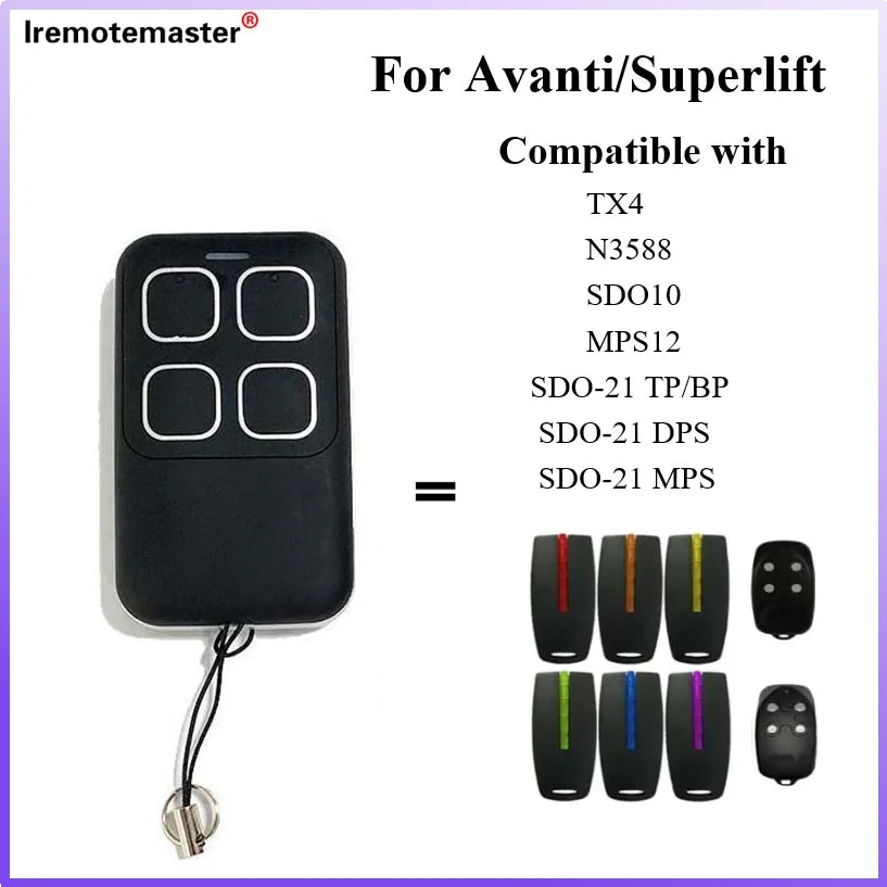 Replacement Avanti/Superlift/TX4 Compatible Garage Door Gate Remote Control 433MHz Rolling Code