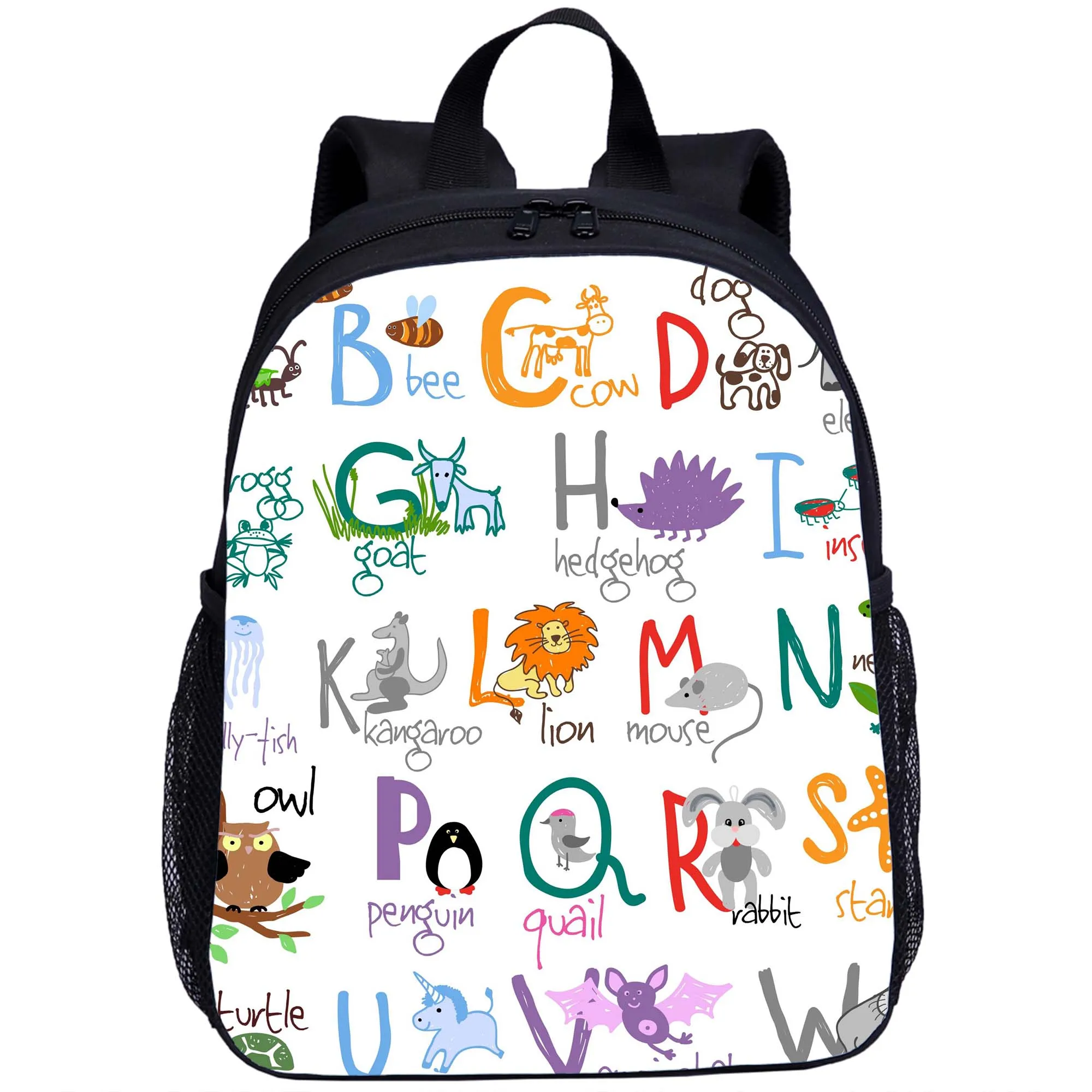 Animal Letter Alphabet Pattern Children's Backpack Kids Cute Backpack Suitable for Boys Girls School Bag 16 Inches Book Bag