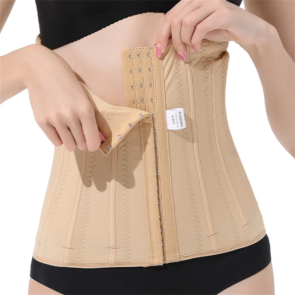 Original kolumbianisches Bauch- und Taillenformer für Frauen zur Gewichtsreduzierung, 3-reihiger Schnallenkorsett-Taillentrainer – Detail 14