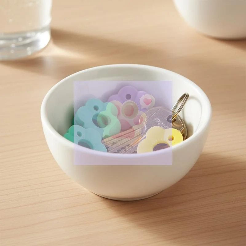 10Pcs Flower-Shaped Silicone Keycap, Durable Key Protection Covers, Easy To Install Keychain Organizer, Random Color