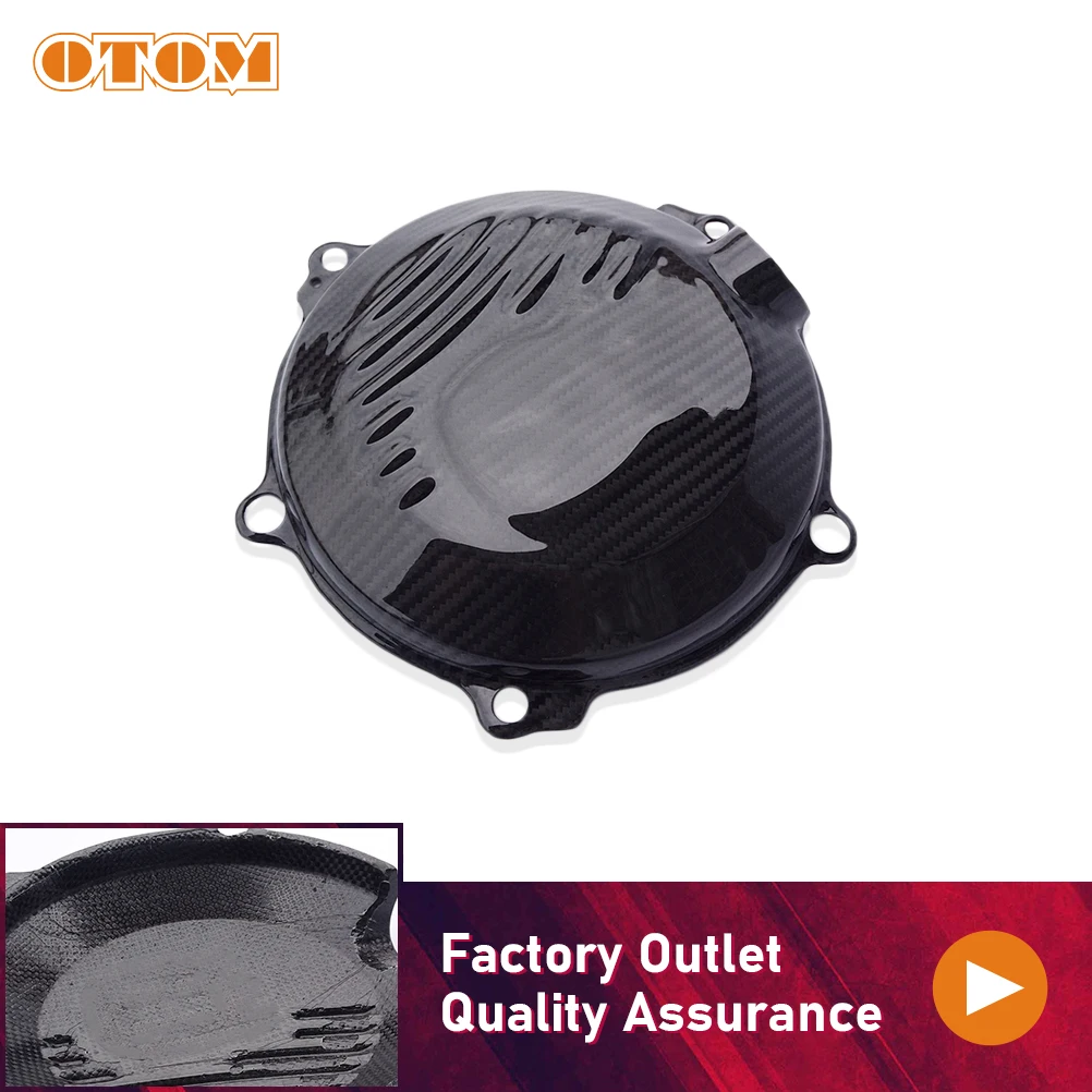 OTOM Motorcycle Carbon Fiber Engine Clutch Cover Protector Accessories For HUSQVARNA FC450 FE450 FE501S FS450 FX450 2019-2023