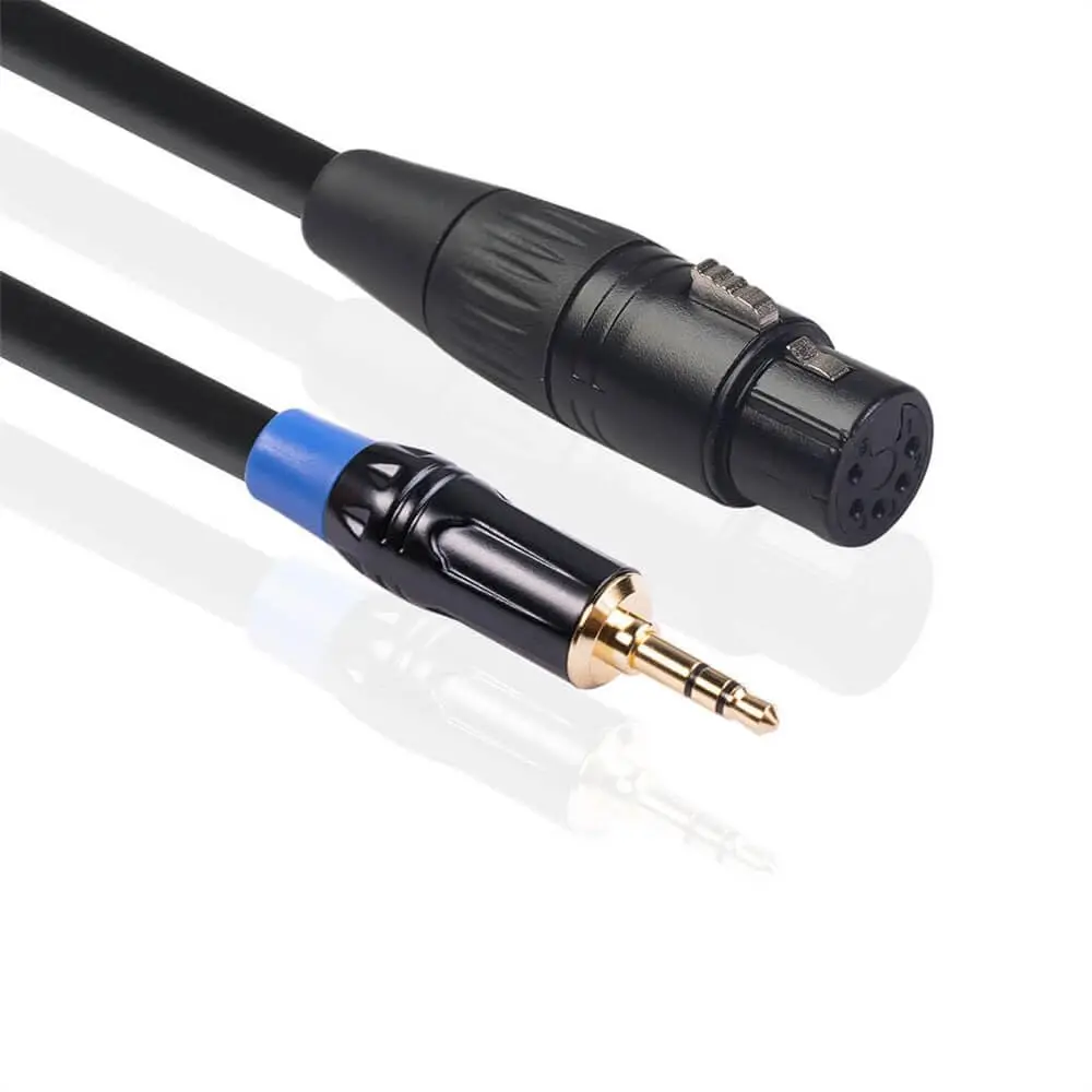 5Pin XLR Female to 3.5mm Male Balanced Audio Adapter Cable 0.3M for Microphone Mixer Amplifier Speaker