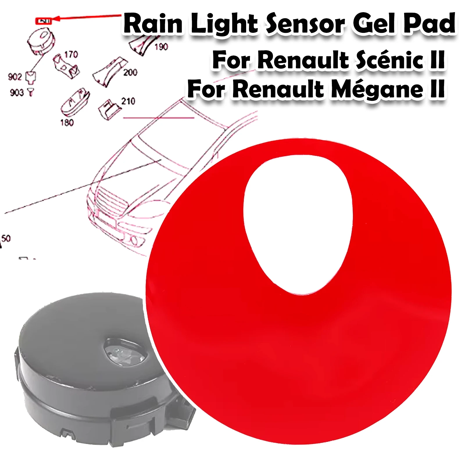 

Rain Light Sensor Gel Pad For Renault Scénic II Mégane II CC Adhesive Film Silicone Sticker Windscreen Chip Repair Kit Fix Tape