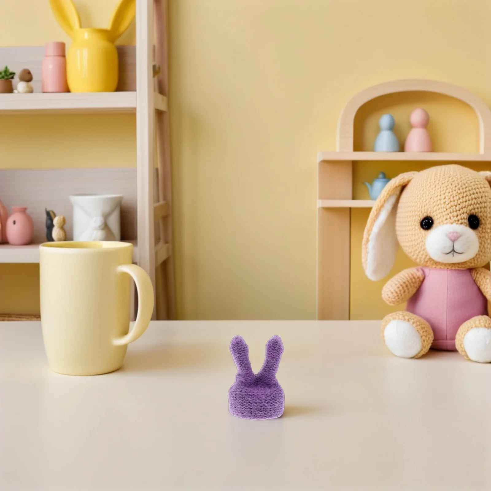 9 mini-bonnets tricotés en forme d'oreilles de lapin, mignons, petits, pour l'hiver, accessoires de coiffure, artisanat DIY, décorations de Pâques