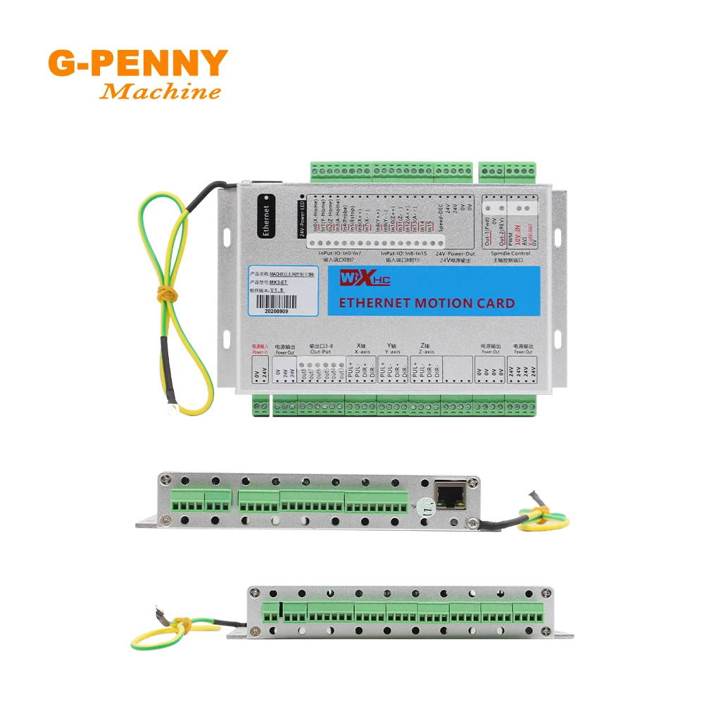 G-PENNY XHC Ethernet 3/4/6 ejes MACH3 CNC Tarjeta de Control de movimiento controlador de frecuencia Placa de ruptura para Motor paso a paso/Servo Motor