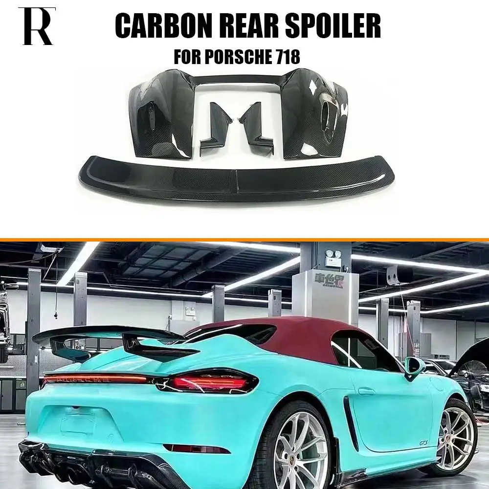 Dry Carbon Fiber Rear Trunk GT Lip Wing Spoiler for Porsche 718 Boxster Convertible Only 2016-UP