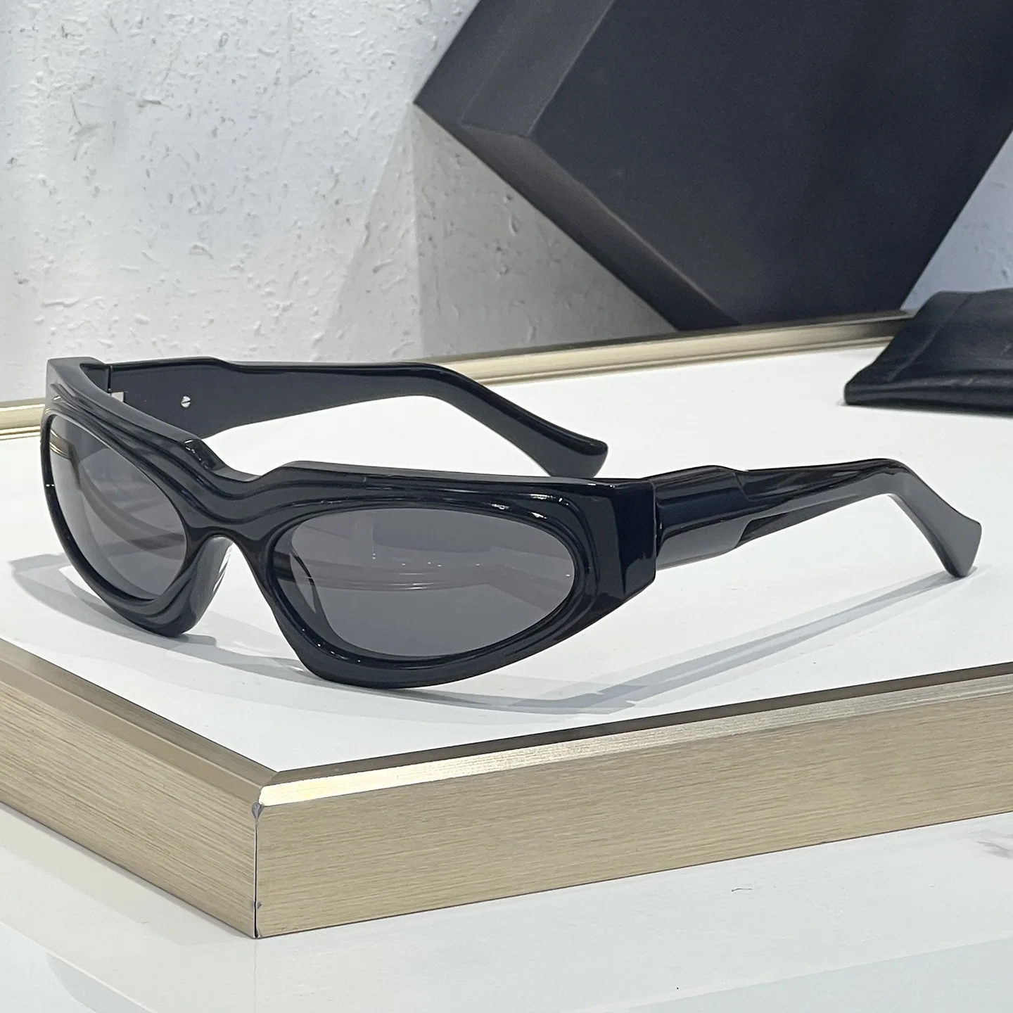 

Belight Optical MASKE E21 Cycling Sunglasses Germany Design Matte Handmade Acetate Men Women Vintage Retro