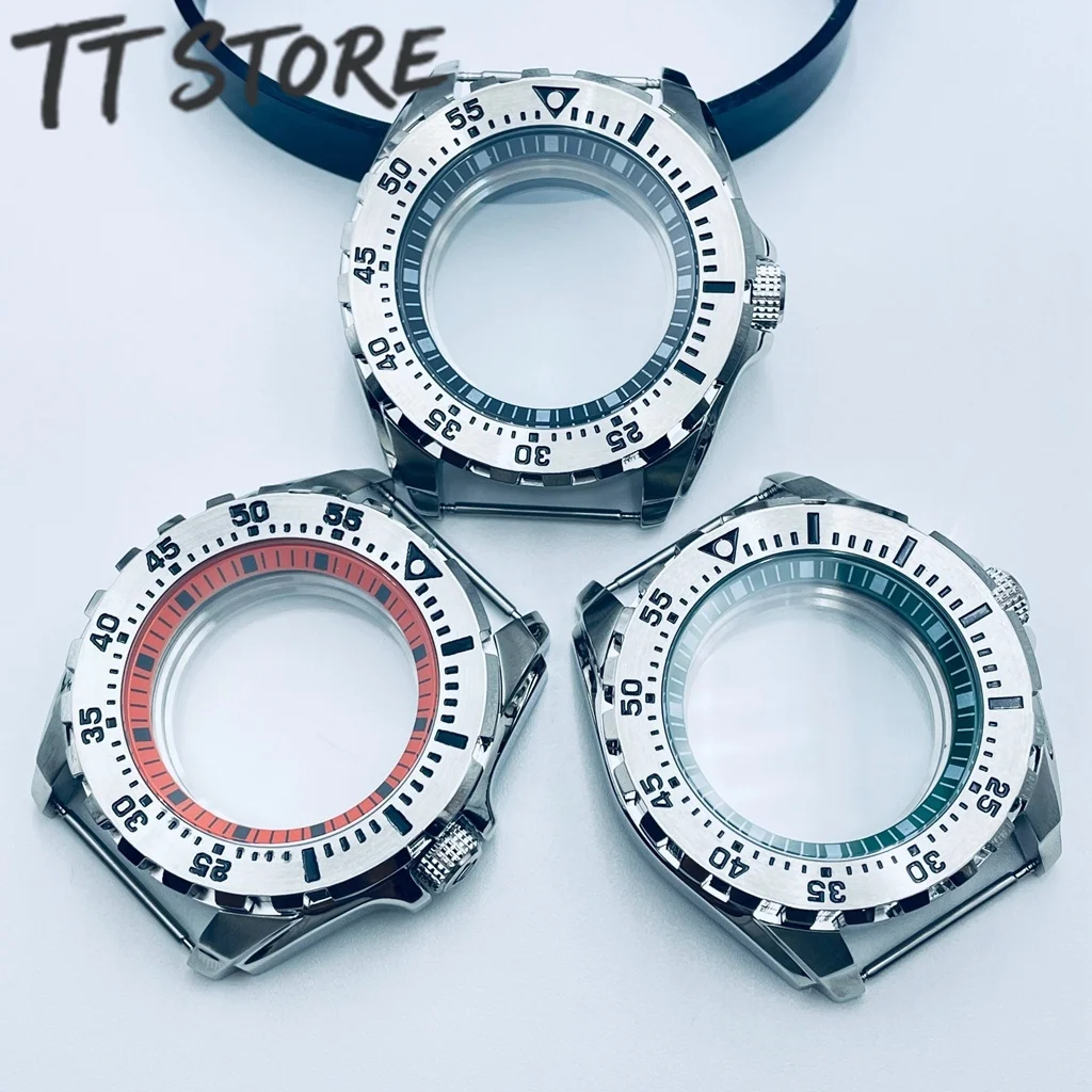 

Корпус для часов из нержавеющей стали, 44 мм, серебристый, подходит для механизмов NH34, NH35, NH36, NH38, NH70, NH72, с опциями черного, синего, зеленого и оранжевого кольца.