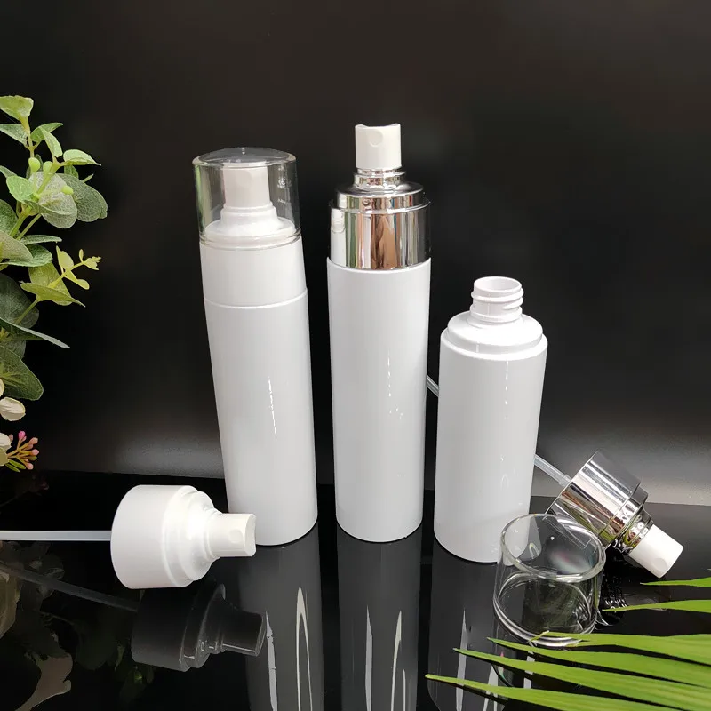 100ml 120ml 130ml 150ml Plastic Spray Bottle Refillable Perfume Portable Empty Container Travel Cosmetic Sprayer Atomizer White
